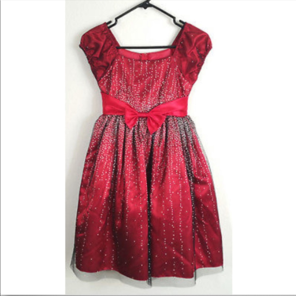 Good Girl Red Silver Sparkles Formal Holiday Dress